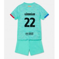 Camiseta Barcelona Ilkay Gundogan #22 Tercera Equipación Replica 2023-24 para niños mangas cortas (+ Pantalones cortos)